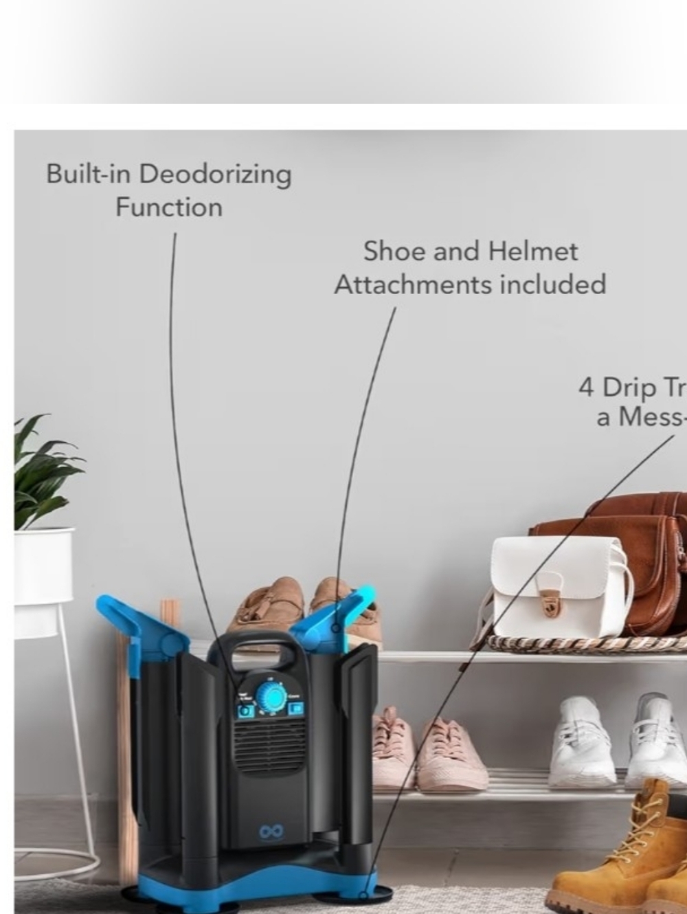Everlasting Comfort Black & Blue Boot Dryer and Under Door Draft Stopper Bundle